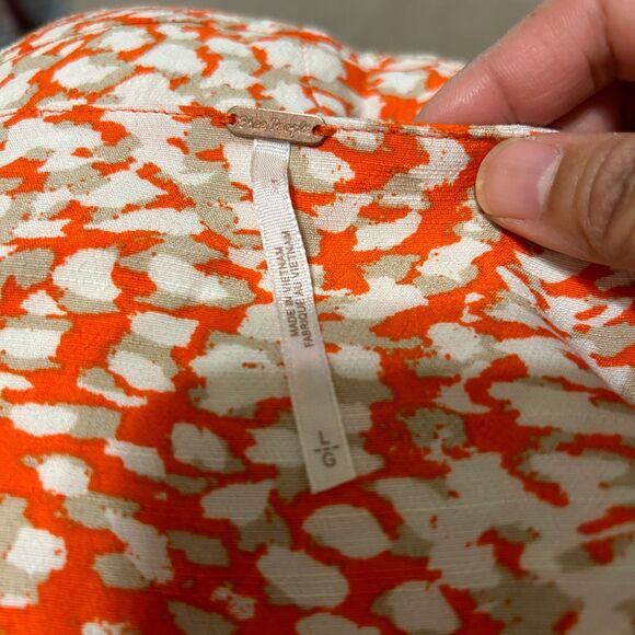 Free People French Quarter Wrap Dress Orange Pop Ruffle Flutter Womens Large - Picture 8 of 10